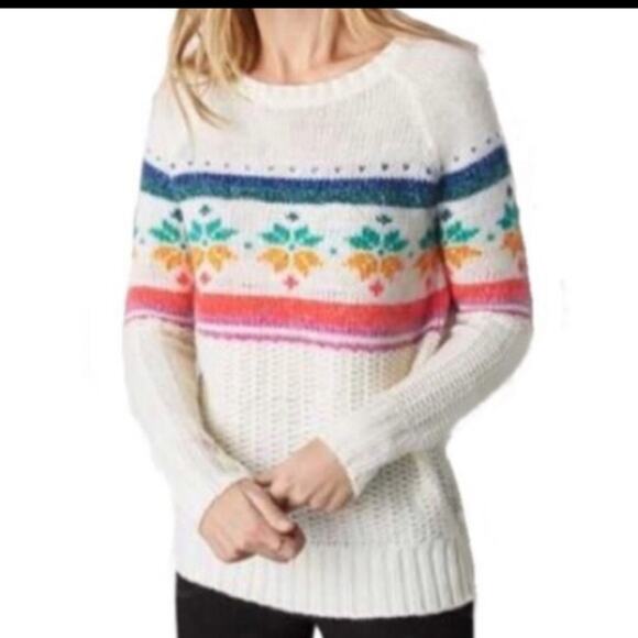 American Eagle Ivory Fair Isle Jegging Sweater - Picture 1 of 6